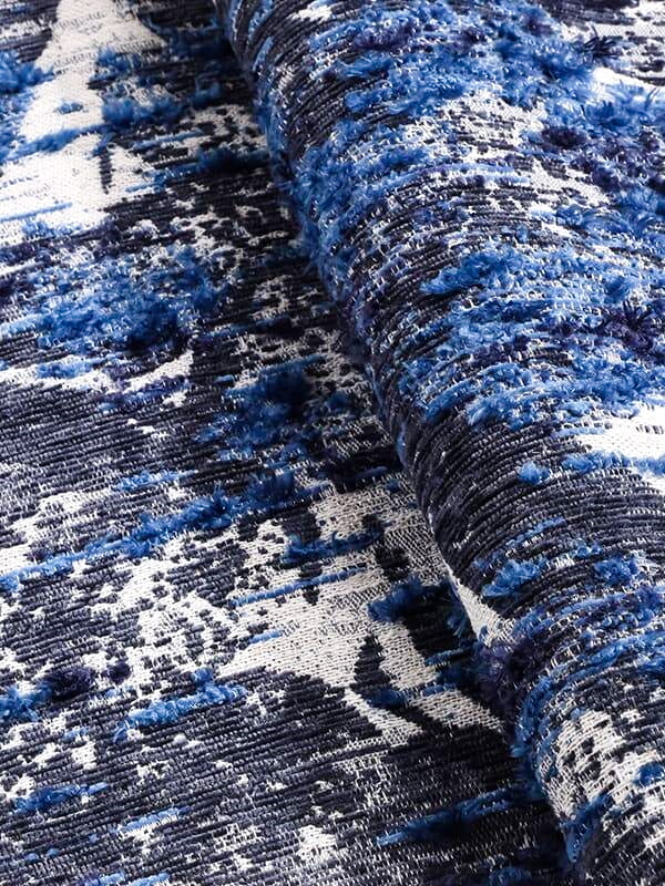 OCEAN Blue - Färgad abstrakt jacquardtyg